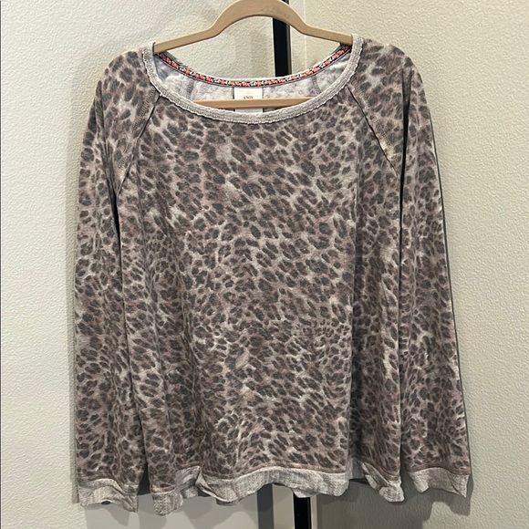 Knox Rose Tops - Knox Rose brown and tan Relaxed Sweatshirt